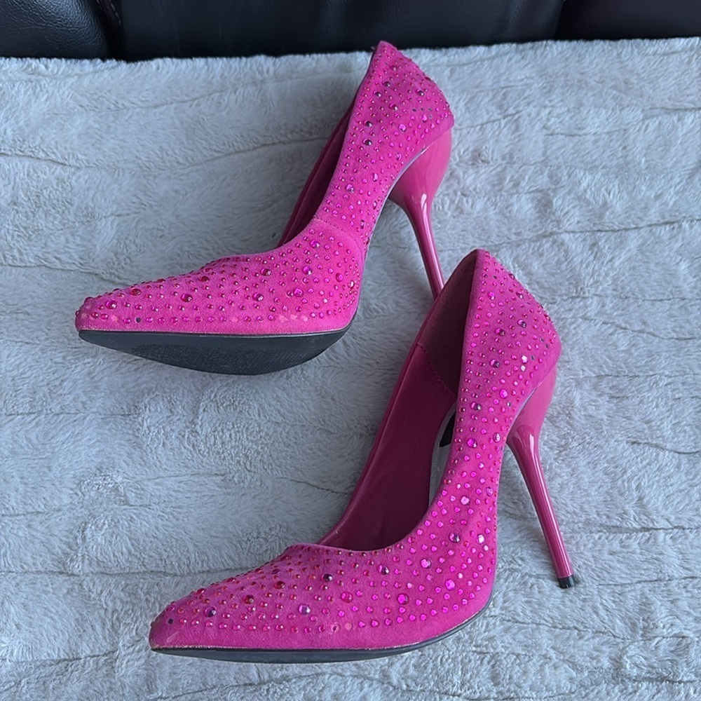 FRH Pink Rhinestone Pumps - Picture 3 of 15